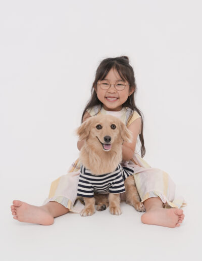 ペットと子供の写真